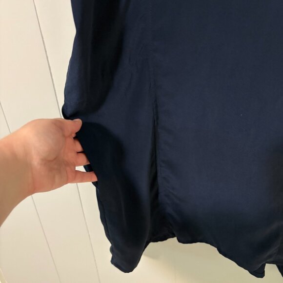 NEW Emerson Fry Solar Tunic Deep Sea Medium Navy 100% Silk Lagenlook Minimalist - Picture 8 of 16